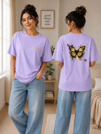 Ethereal Monarch Butterfly Oversized Tee | Urban Grunge Graphic