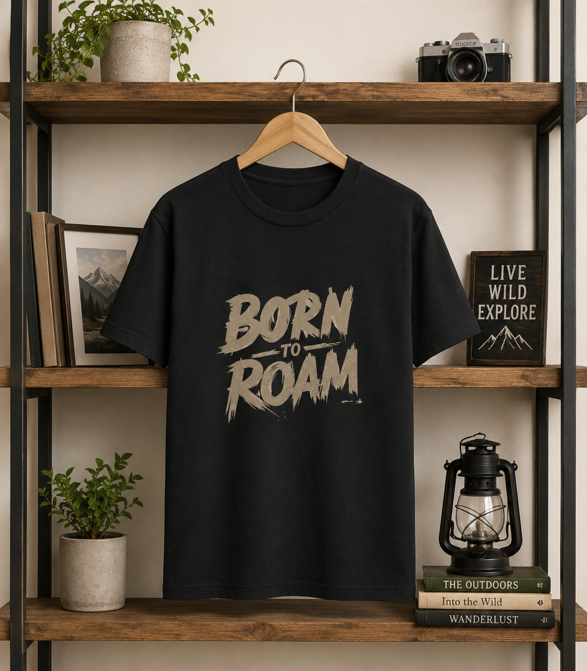 Born To Roam Distressed Typography